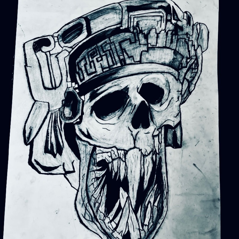 π§¨Original Skull Goth Dark Wall Decor Horror Drawing Art (SEND ANY OFFERβΌοΈ)𧨠- Picture 2 of 4
